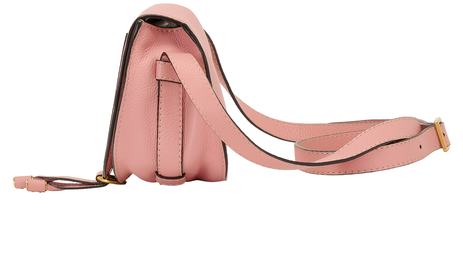 Small Marcie Saddle Bag, &pound;495, Handbags, Pink, Leather, Bottom view